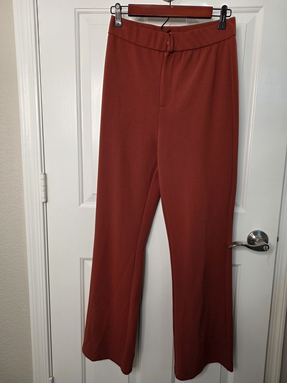 She + Sky Rust Red Wide-Leg Pants